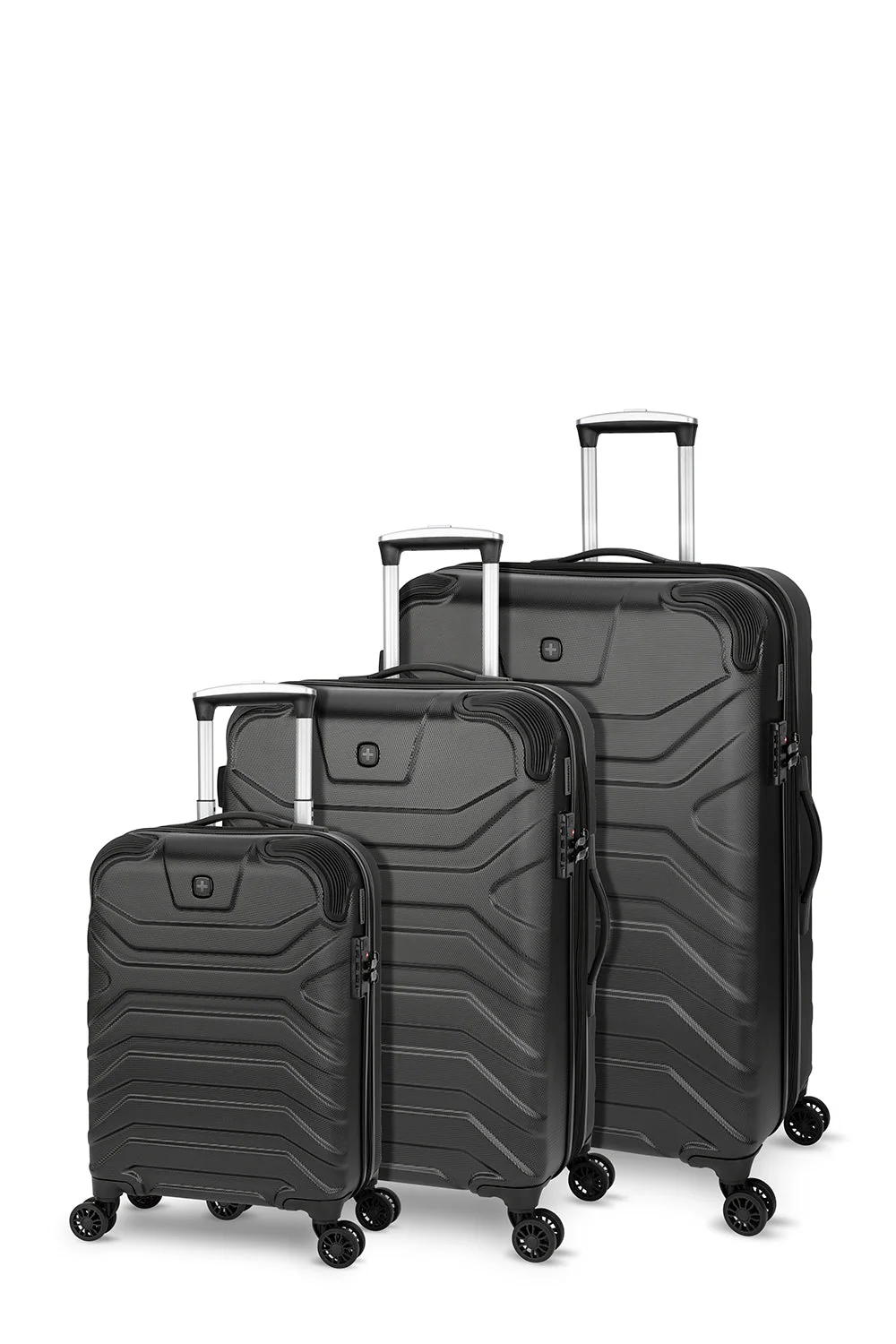 SWISSGEAR - Fortress Collection Hardside Luggage 3 Piece Set- Black