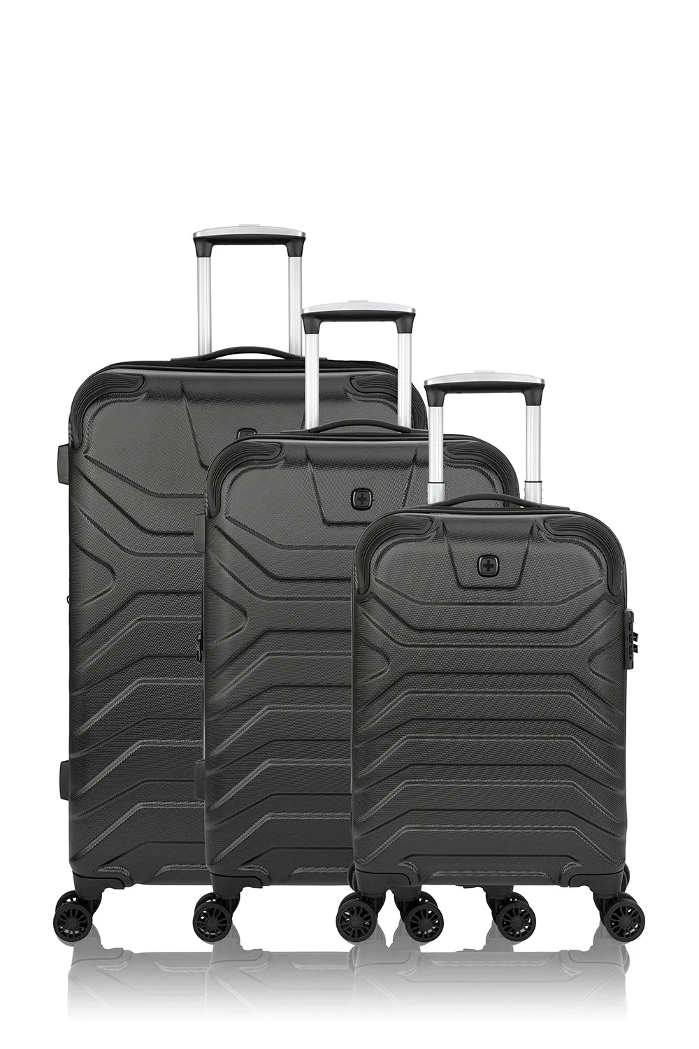 SWISSGEAR - Fortress Collection Hardside Luggage 3 Piece Set- Black - Image 2