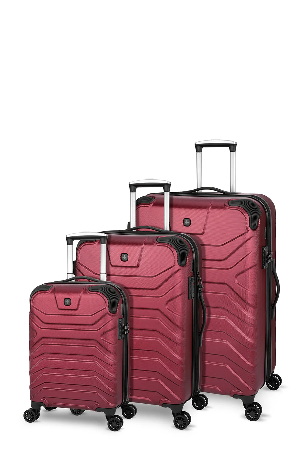 SWISSGEAR - Fortress Collection Hardside Luggage 3 Piece Set- Black - Image 7