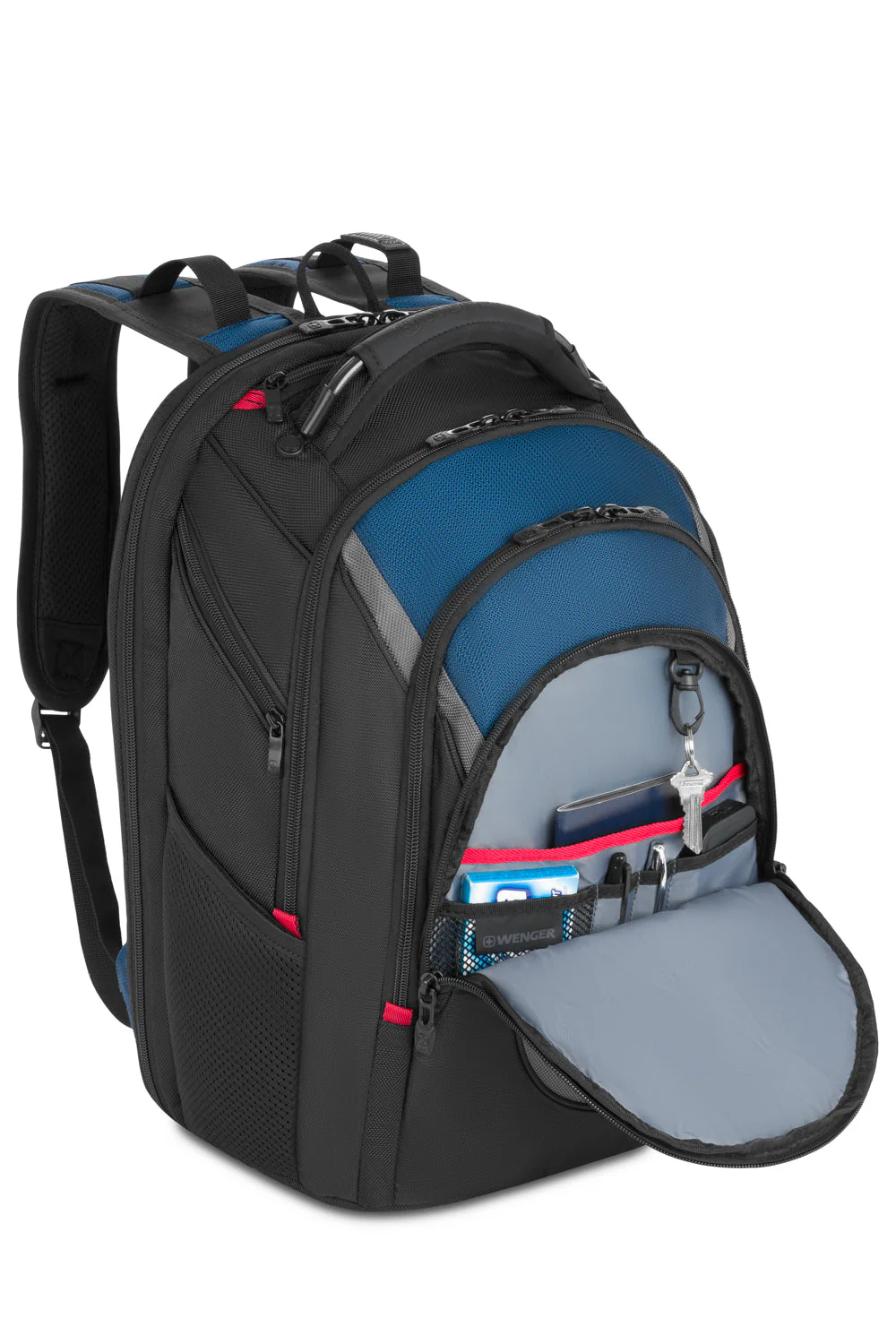 Wenger - Ibex ScanSmart Laptop Backpack in Black/Blue/Grey - Image 5
