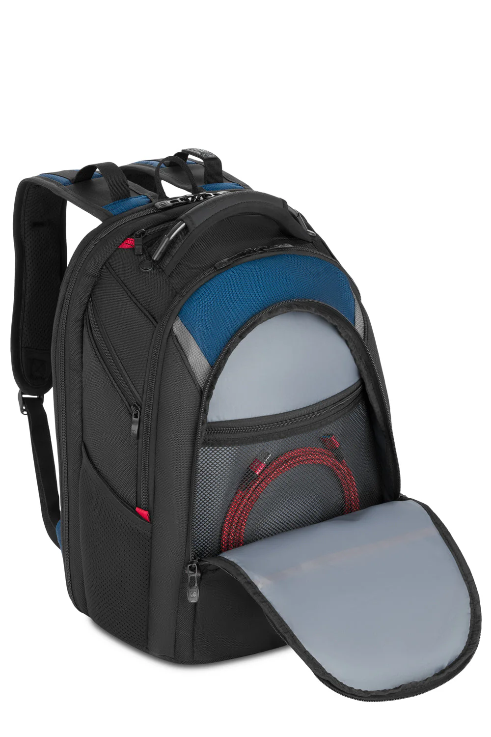Wenger - Ibex ScanSmart Laptop Backpack in Black/Blue/Grey - Image 6
